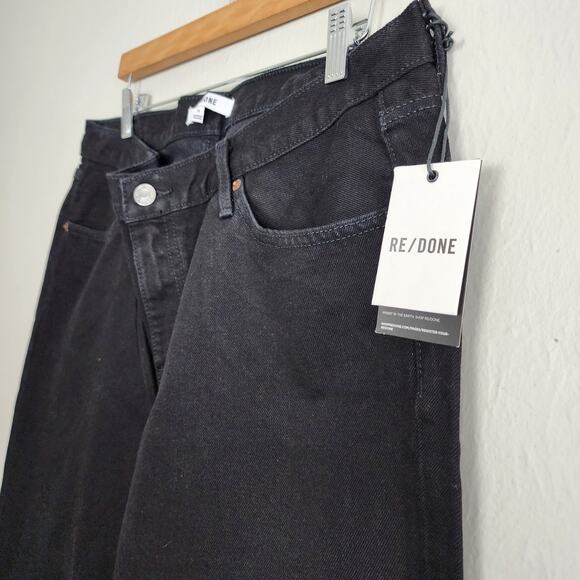 NWT RE/DONE 70s Mid Rise Bell Bottom Flare Black Denim Jeans 31 - Picture 6 of 10